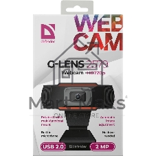 Веб-камера G-lens 2579 HD720p 1280x720, 30 кадр/с, USB Type-A, микрофон, автоосвещение, универсальное крепление