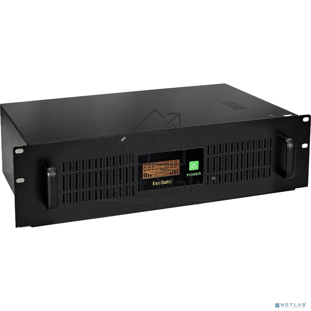 Источник бесперебойного питания ExeGate ServerRM UNL-800.LCD.AVR.2SH.3C13.USB.2U 800VA/480W, Color LCD, AVR, 2*Schuko+3*C13, USB, 2U, установка в стойку, черный