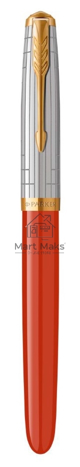 Ручка перьевая Parker 51 Premium (CW2169071) Red Rage GT F сталь нержавеющая, подарочная коробка
