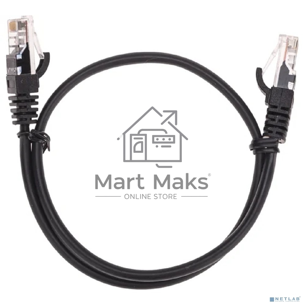 Патч-корд U/UTP, CAT 5e, RJ45-RJ45, 26AWG, ZH нг(А)-HF, черный, 0,5м Rexant