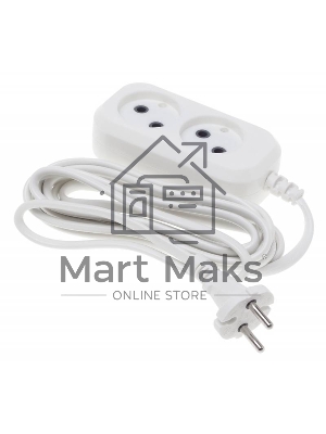 Сетевой удлинитель Buro BU-PSL2.3/W 3 м (2 розетки) белый (пакет ПЭ)