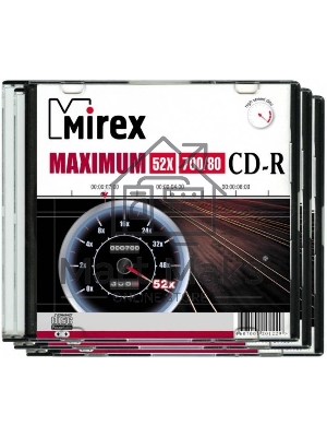 Диск CD-R Mirex 700 Mb, 52х, Maximum, Slim Case (5), (5/200) упаковка из 5 шт
