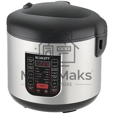 Мультиварка SCARLETT SC-MC410S27, 900 Вт, 5 л, 22 программы, серебро/черная