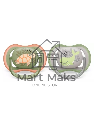 Пустышка Philips ultra air, черепашка/кит, 6-18 мес., 2 шт.