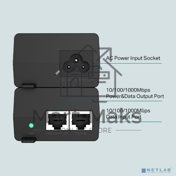 Инжектор PoE Gigabit PoE Injector, 802.3af/at compliant