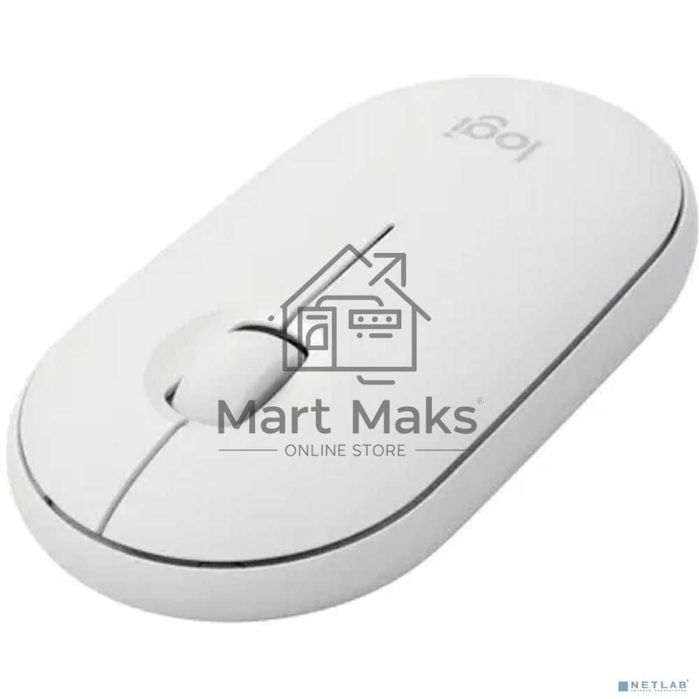 Мышь беспроводная Logitech Pebble M350 белый, 1000 dpi, радиоканал, Bluetooth, USB, кнопки - 3
