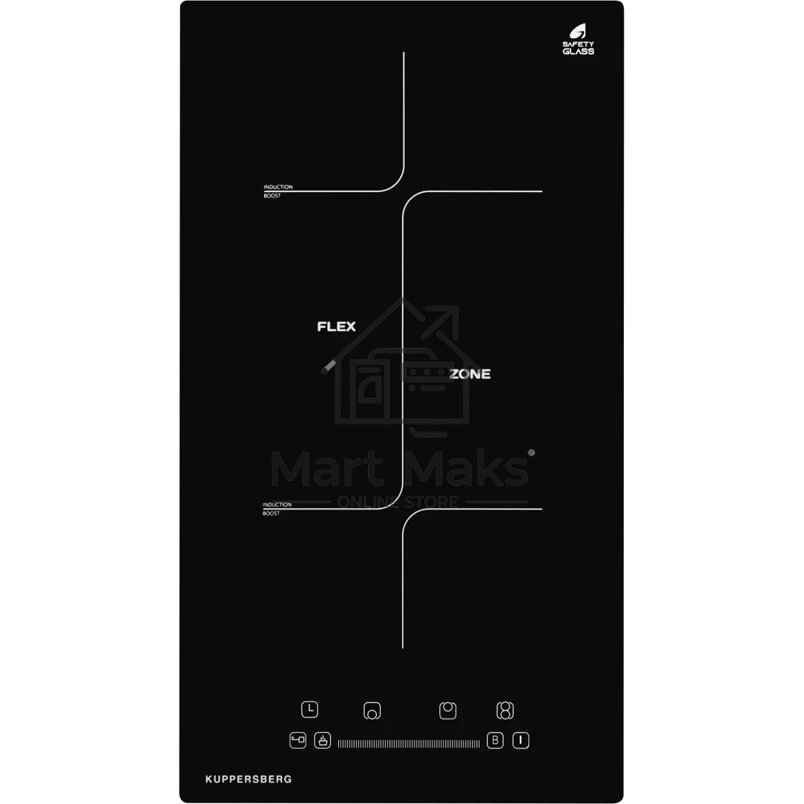 Встраиваемая варочная панель ICS 311 Индукционная, домино, коллекция High-Tech, 30 см, прямые края, 9 уровней мощности, инвертер, бустер, блокировка управления, Stop and Go, таймер, автоматическое отключение, электронное сенсорное/слайдерное управление, F