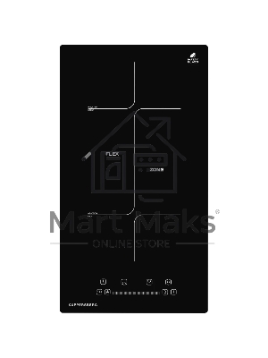 Индукционная варочная панель ICS 311 Индукционная, домино, коллекция High-Tech, 30 см, прямые края, 9 уровней мощности, инвертер, бустер, блокировка управления, Stop and Go, таймер, автоматическое отключение, электронное сенсорное/слайдерное управление, F