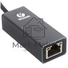 Кабель-переходник USB 3.0 (Am) --> LAN RJ-45 Ethernet 1000 Mbps, Aluminum Shell, VCOM DU312M
