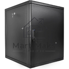 Шкаф телекоммуникационный настенный разборный ЦМО 12U (600 x 520) съемные стенки, дверь металл, черный (ШРН-М-12.500.1-9005)