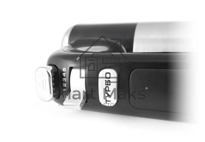 Миксер Centek CT-1120 (черн/сталь) 1200Вт, 5 скоростей+турбо, взбивание/замешивание