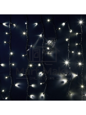 Гирлянда Neon-night Айсикл (бахрома) светодиодный, 6,0 х 1,5 м, черный провод 