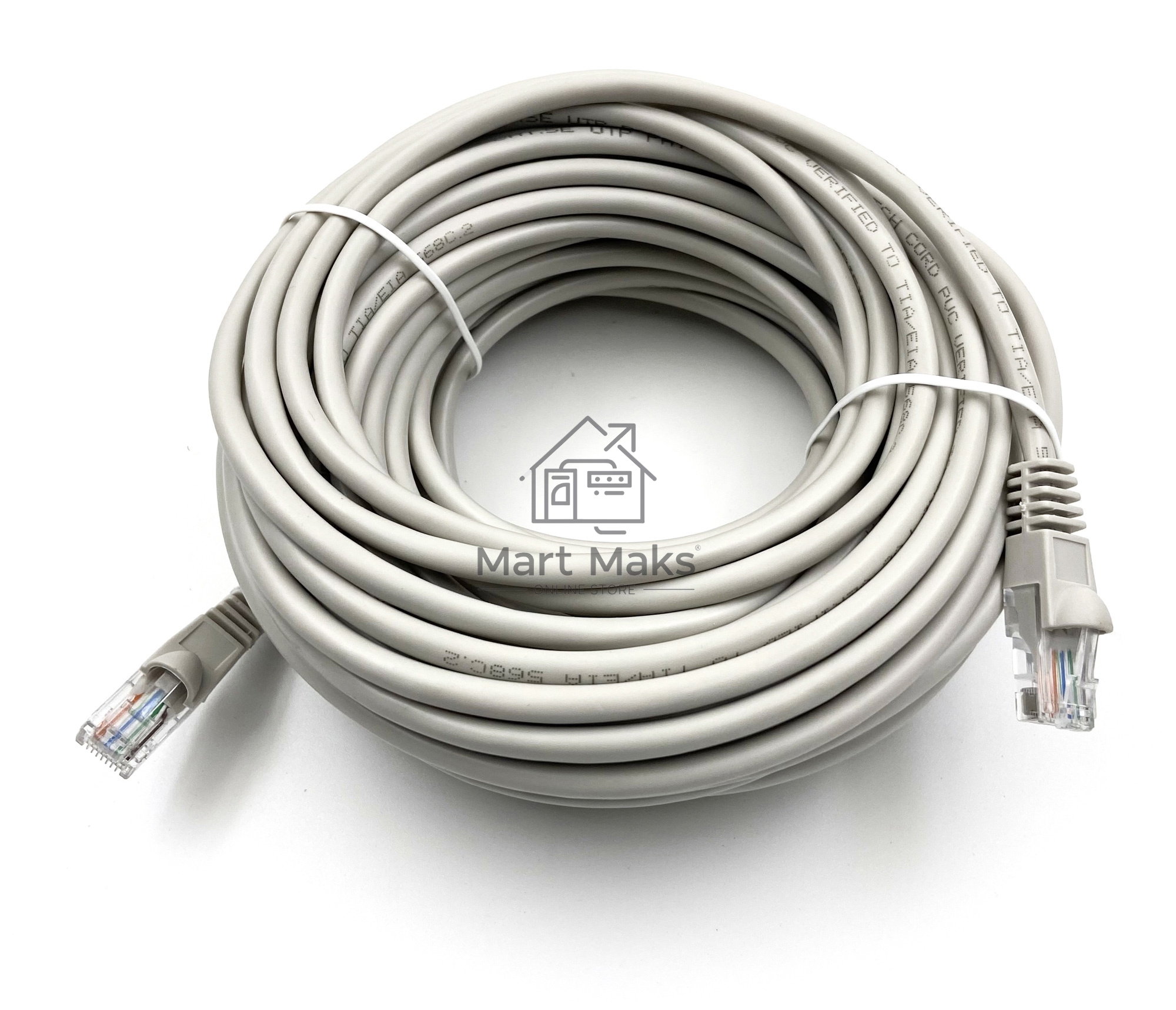 Патч-корд Buro UTP cat5E 20м серый RJ-45 (m)-RJ-45 (m)
