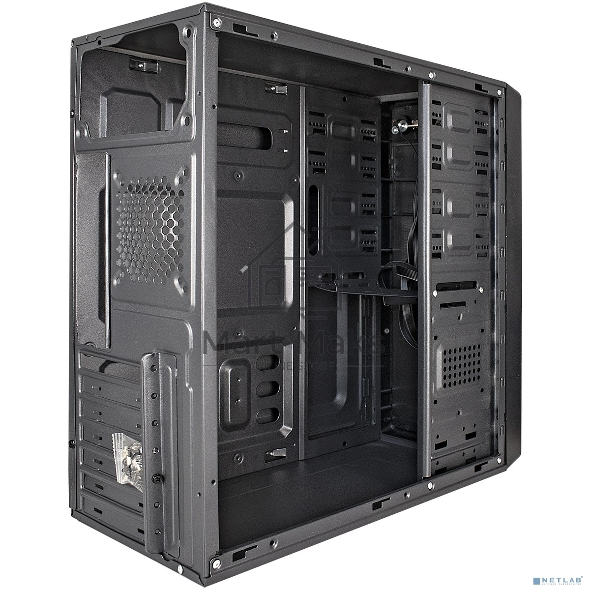 Компьютерный корпус Miditower ExeGate XP-401-400W-12 (ATX, БП XP400 с вент. 12см, 2*USB, аудио, черный)