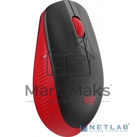 Мышь беспроводная Logitech M190 черный/красный, 1000 dpi, радиоканал, USB, кнопки - 3