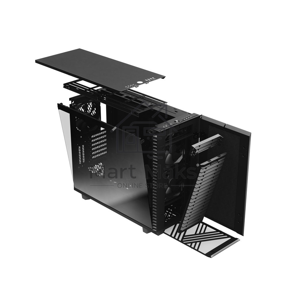 Корпус Fractal Design DEFINE 7 BLACK - DARK TG / mid tower / E-ATX / dark tint tempered glass / 3x140mm fans inc. / FD-C-DEF7A-03