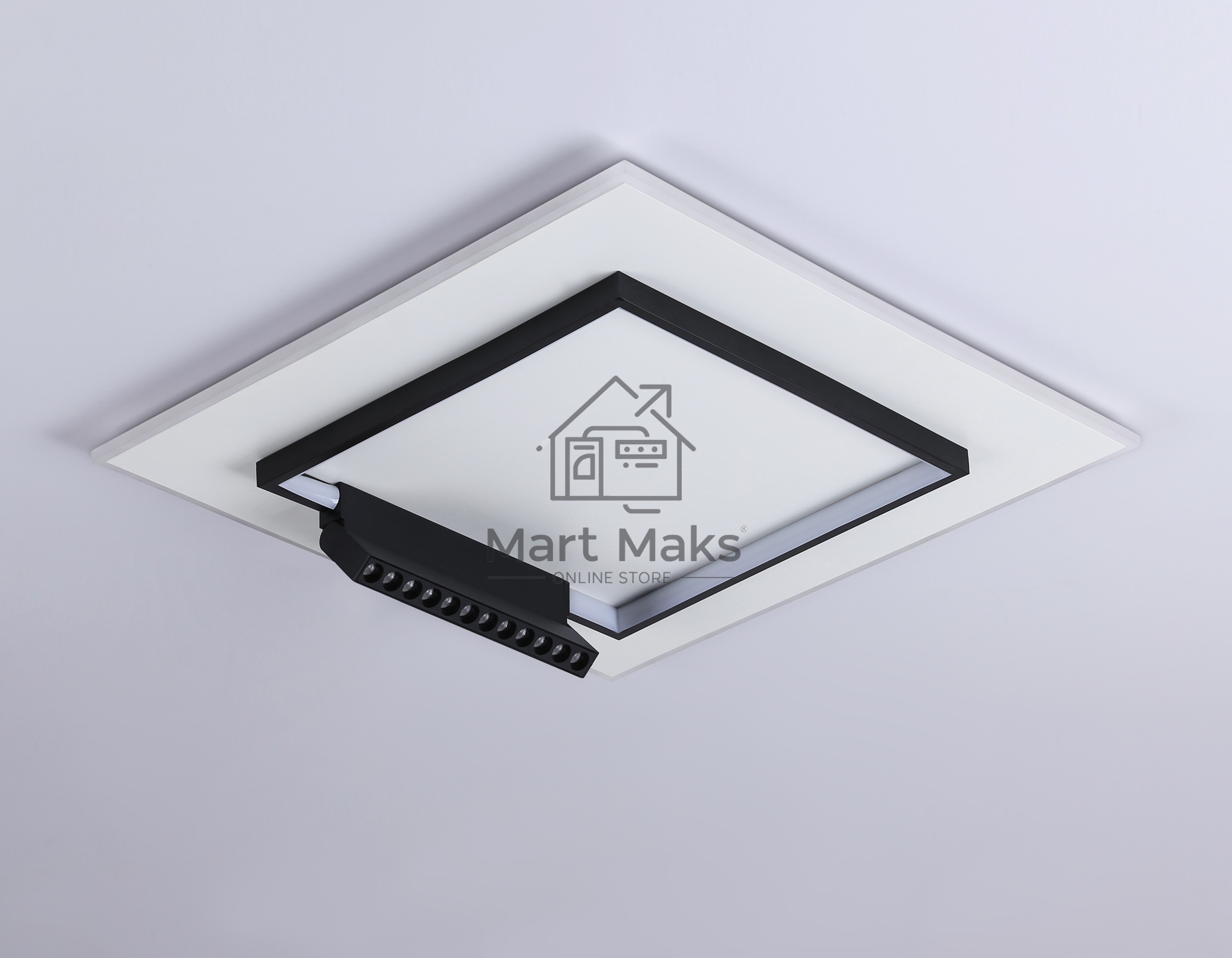Светильник Ambrella light FL51455/1+1 WH/BK белый/черный 72W 3000K-6400K+4200K 500*500*80 (ПДУ РАДИО 2.4G)