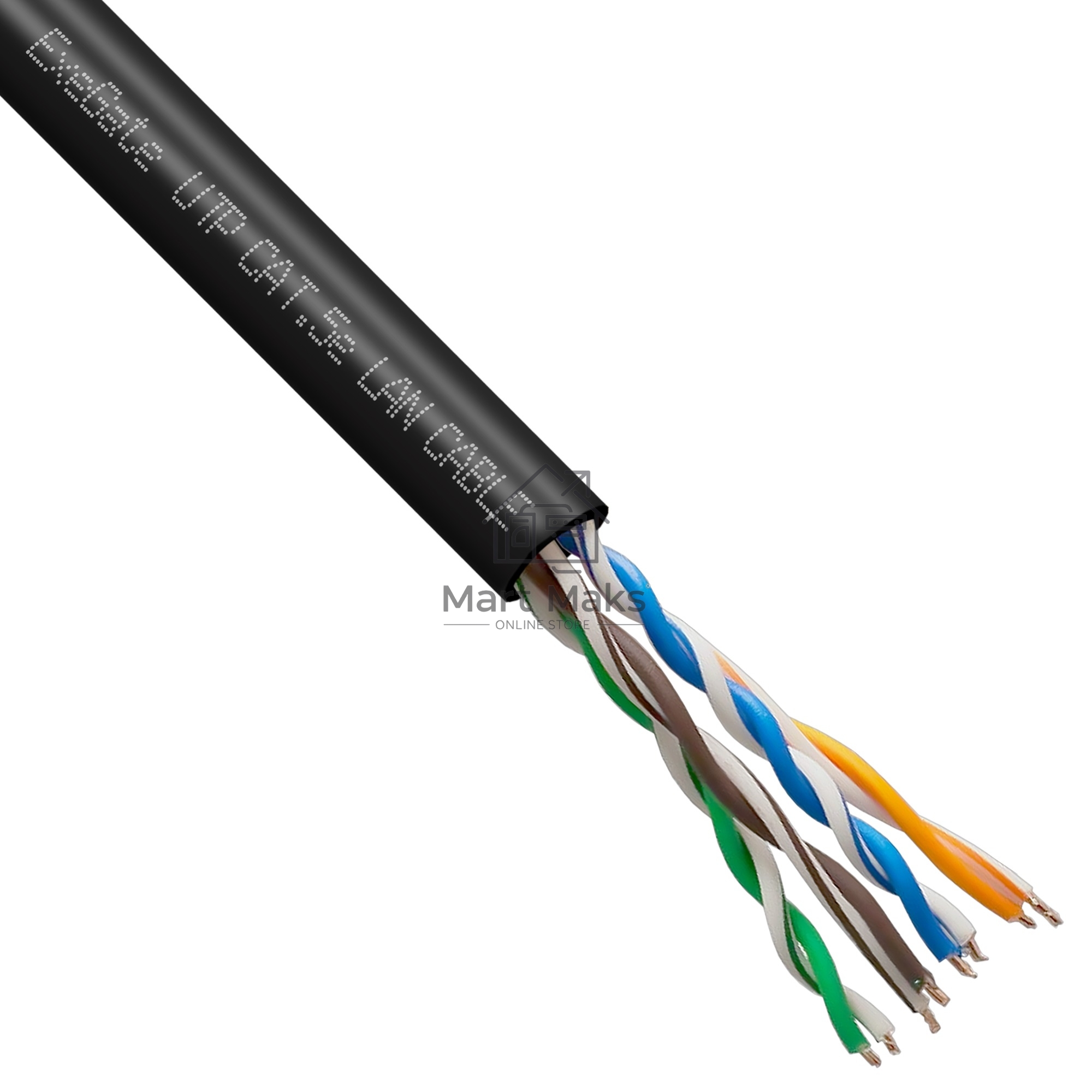 Кабель ExeGate UTP4-C5e-CCA-S25-OUT-PE-BK-305 UTP 4 пары кат.5e CCA, 0.45мм (25AWG), внешн., без троса, 305м, черн., PE