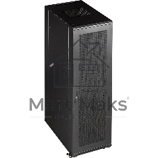 Шкаф серверный Lanmaster (TWT-CBB-47U-6X6-G1) напольный 47U 600x600мм пер.дв.стекл металл 2 бок.пан. 800кг черный