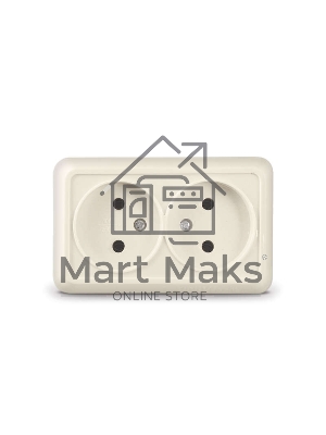 Розетка 2-м ОП Олимп 16А IP20 беж. Universal Б-О0102