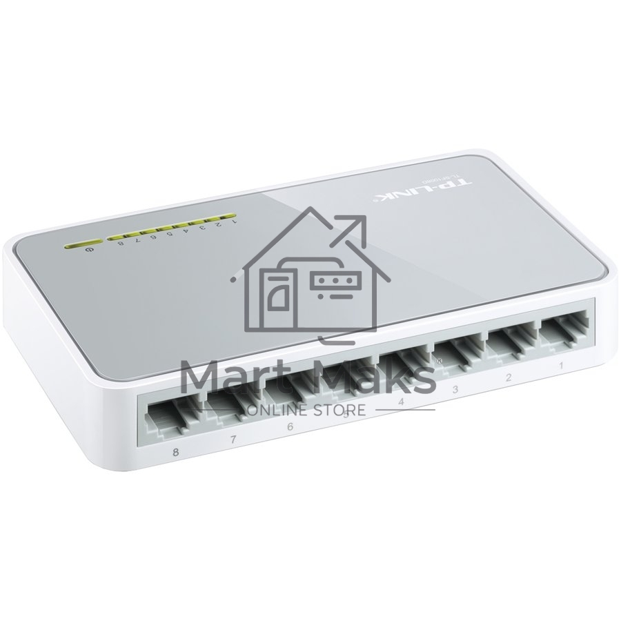 Коммутатор TP-Link SOHO TL-SF1008D Коммутатор 8-port 10/100M mini Desktop Switch, 8 10/100M RJ45 ports, Plastic case