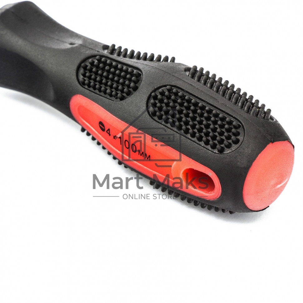 Отвертка Anti-Slip, SL4,0 х 100 мм, CrV, двухкомп. рукоятка Matrix