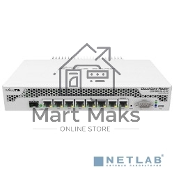 Маршрутизатор Mikrotik CCR1009-7G-1C-PC with Tilera Tile-Gx9 CPU (9-cores, 1Ghz per core), 1GB RAM, 7xGbit LAN, 1x Combo port (1xGbit LAN or SFP), RouterOS L6, passive cooling desktop enclosure, rackmount ears, PSU