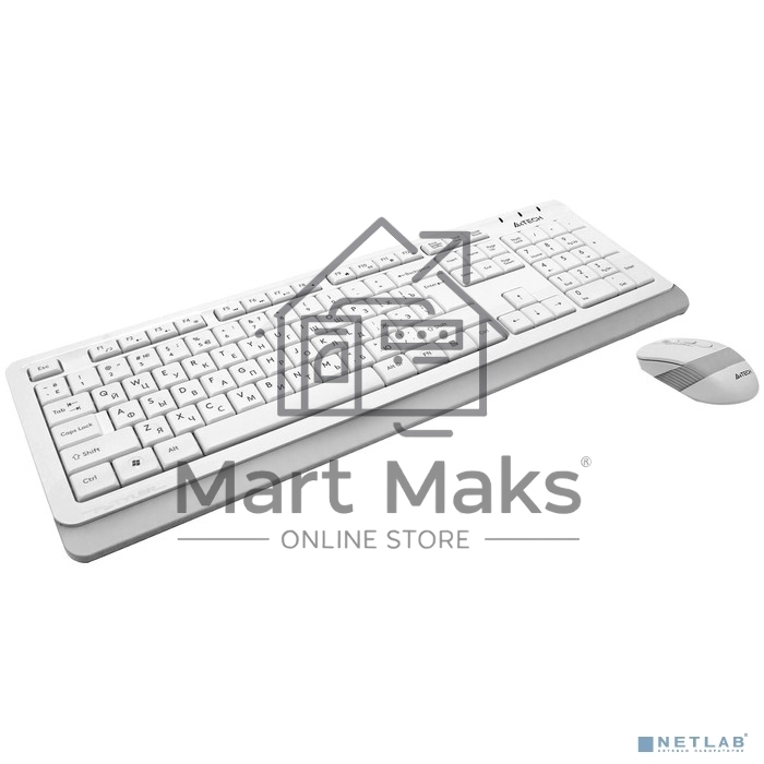 Клавиатура + мышь A4 Fstyler FG1010 клав:белый/серый мышь:белый/серый USB беспроводная Multimedia