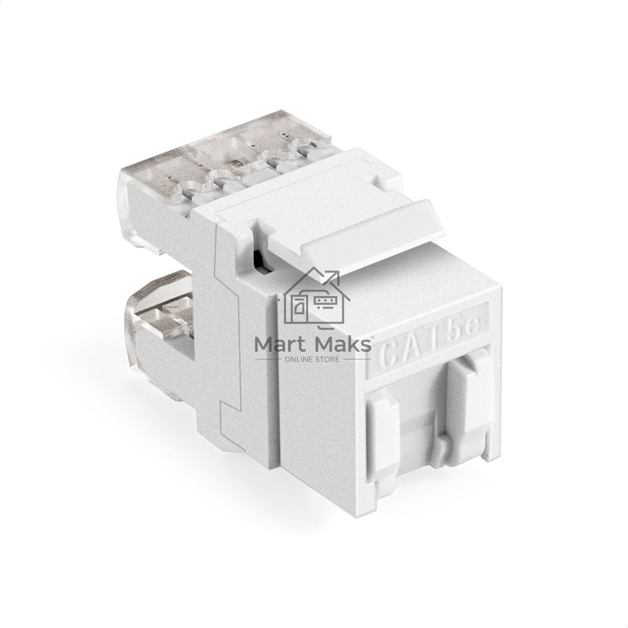 Модуль-вставка Keystone Jack RJ-45 ExeGate KJ-8P8C-U-C5e-180SH-Dual (Кат.5e, неэкранированная, 180 градусов, со шторками, IDC Krone/110)