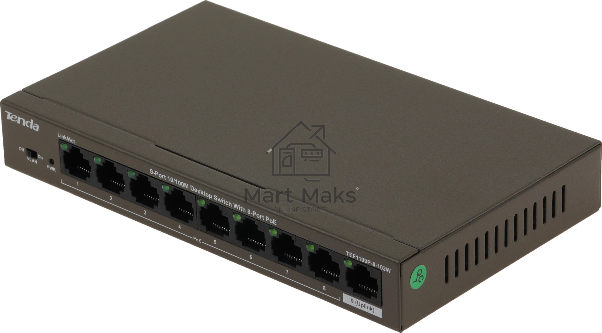 Коммутатор 9PORT 10/100M POE TEF1109P-8-102W TENDA