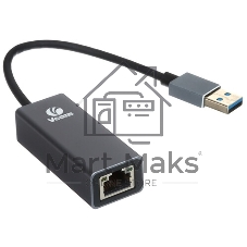Кабель-переходник USB 3.0 (Am) --> LAN RJ-45 Ethernet 1000 Mbps, Aluminum Shell, VCOM DU312M