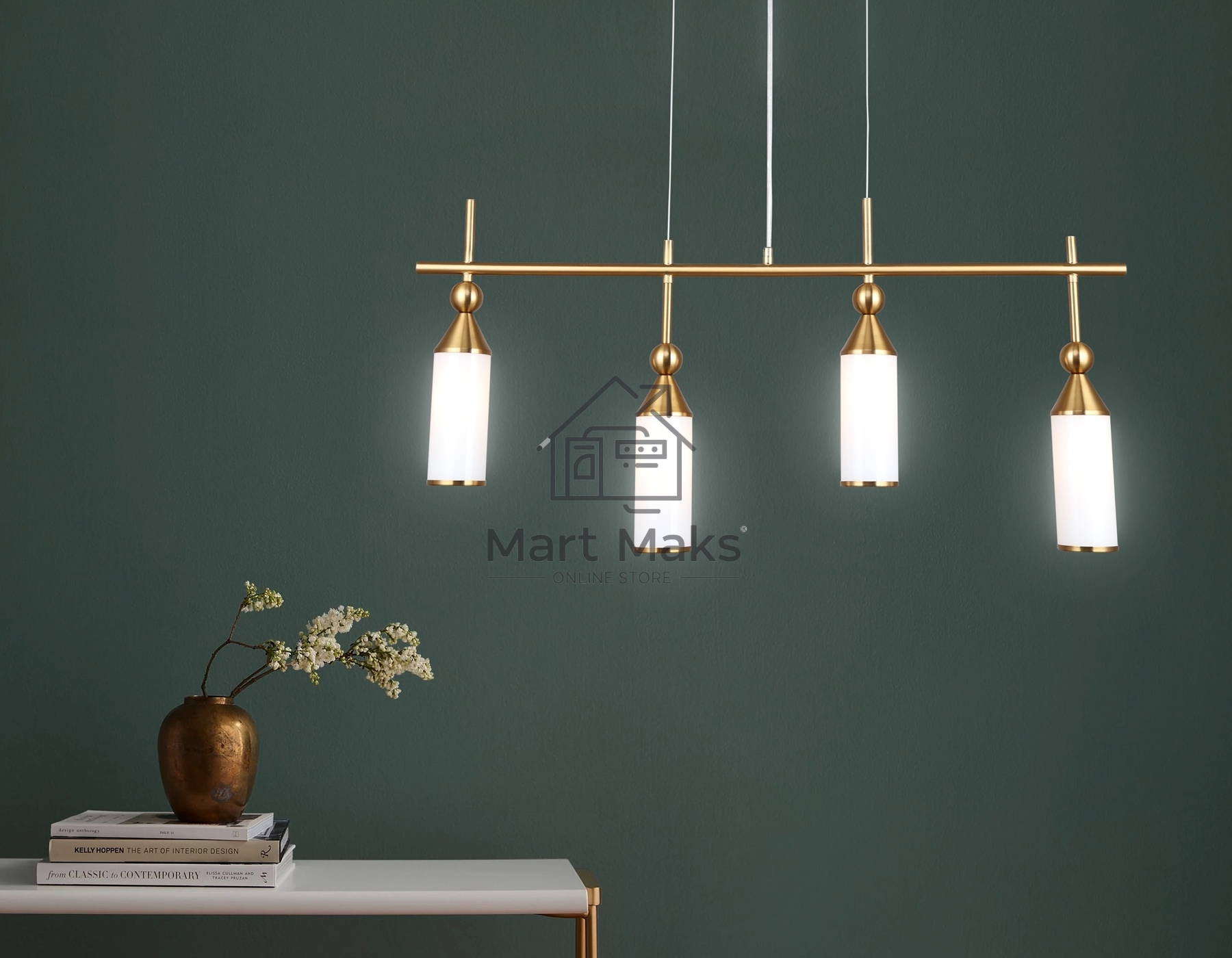 Светильник Ambrella light LH55274/4 BS/FR латунь/белый матовый E14*4 max 40W 845*65*1150