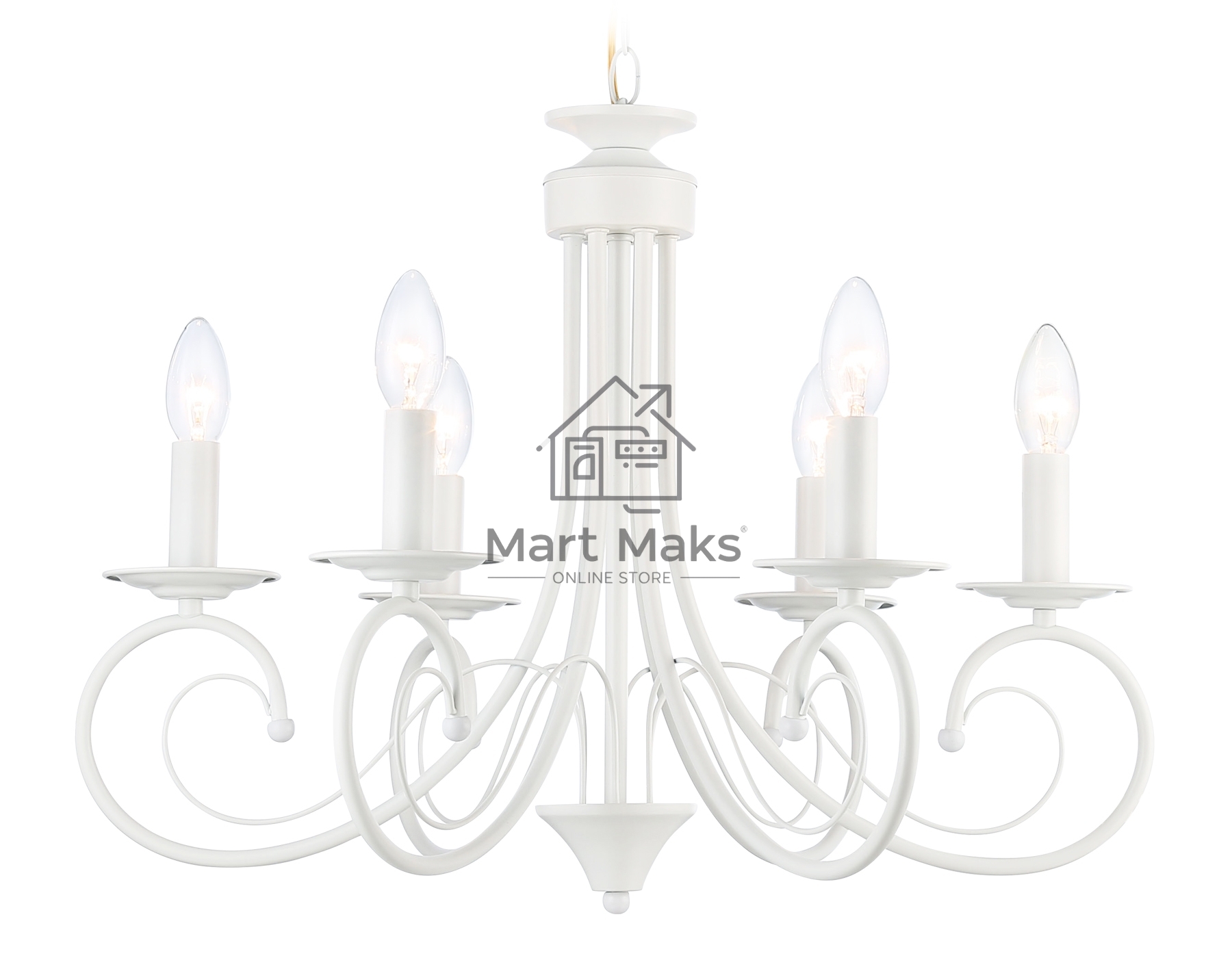 Светильник Ambrella light TR9611/6 WH белый E14/6 max 40W D560*650