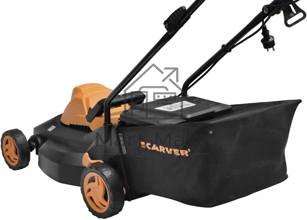 Газонокосилка CARVER LME-1437 эл. 1400Вт ширина 37см рег.высоты травосборник 35л