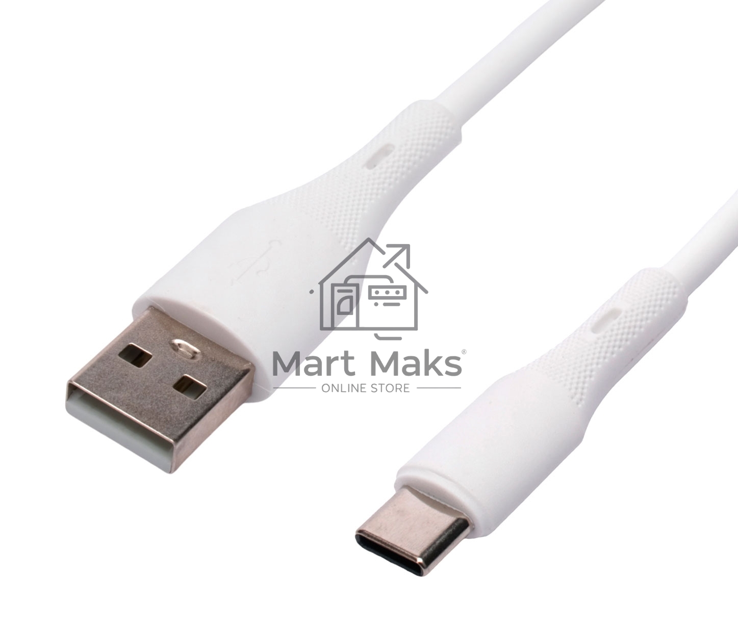 Кабель USB2.0 Cablexpert CC-USB2S-AMCM-1M-W, AM/Type-C, 3А, 18Вт, QC3.0, силиконовый, медь, 1м, белый, пакет