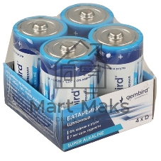 Батарейки щелочные/алкалиновые Gembird GB-LR20-2F, тип D(LR20), 2шт, пленка