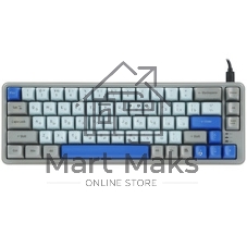 Клавиатура проводная Ritmix RKB-568BL Blue голубой-серый