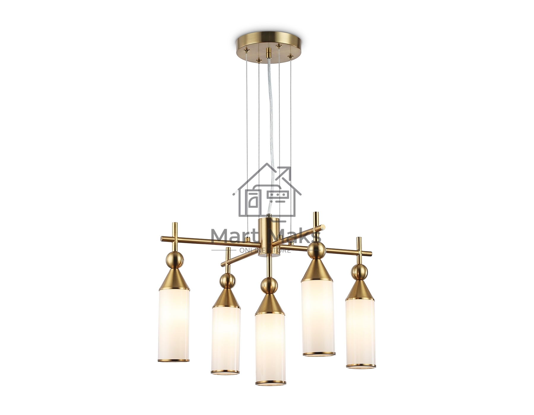 Люстра Ambrella light LH55276/5 BS/FR латунь/белый матовый E14*5 max 40W D520*1390