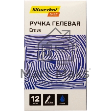 Ручка гелевая Silwerhof Daily Erase, d=0.7мм, синие чернила, ластик, сменный стержень, линия 0.5мм, стираемая