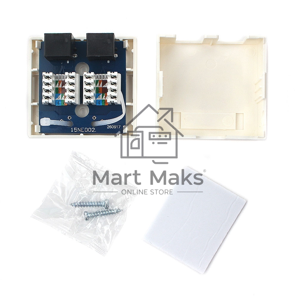 Розетка NA218 RJ-45 кат.6 внешняя 2 порта, 110&Krone