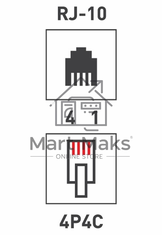 Телефонный разъем Rexant RJ-9(4P4C)