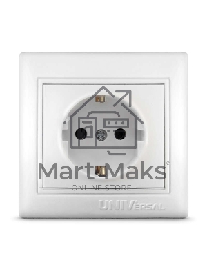 Розетка 1-м СП Севиль 16А с заземл. бел. UNIVersal С0028