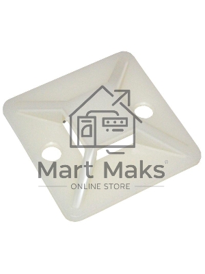 Площадка самокл. 25х25 под хомуты белый (уп.100шт) ИЭК UHP30-25-100