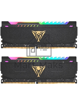 Оперативная память Patriot Viper Steel, DDR4, 32Gb (2x16Gb), 3200MHz, CL18, DIMM, с радиатором, RGB, черный