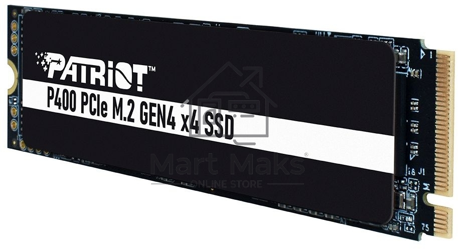 Накопитель SSD Patriot P400, 1Tb, PCIe 4.0 x4, M.2 2280, NVMe, R/W 5000/4800, с радиатором