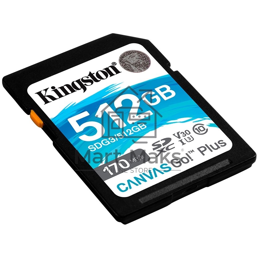 Флеш карта SD 512GB Kingston SDXC Class 10 UHS-I U3 V30 Canvas Go Plus 170MB/s