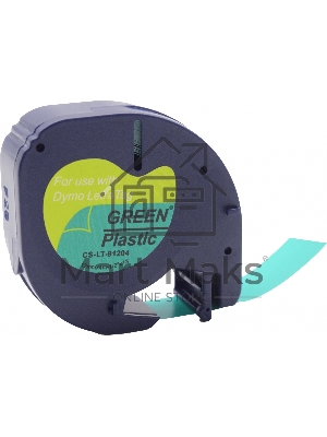 Картридж ленточный Cactus CS-LT-91204 черный шрифт, зеленый фон (12 мм, 4 м) для Dymo Letra Tag LT-100H