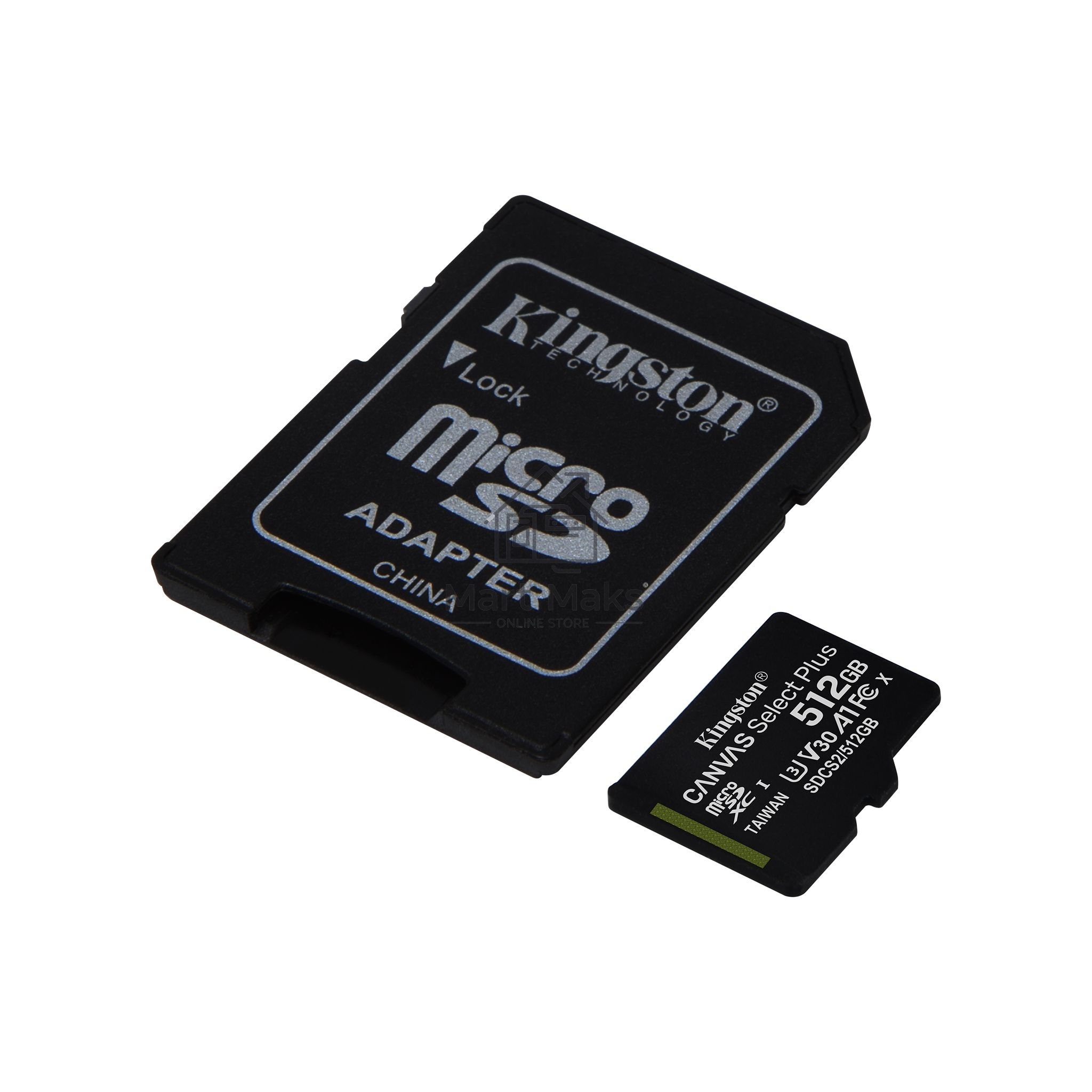 Флеш карта microSDHC 512GB microSDXC Class10 Kingston <SDCS2/512GB> UHS-I Canvas Select up to 100MB/s с адапт.