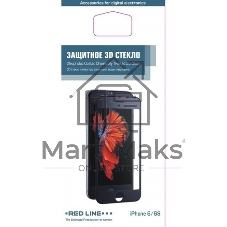Защитное стекло для экрана Redline черный для Apple iPhone 6/6S 3D 1шт.(УТ000008166)