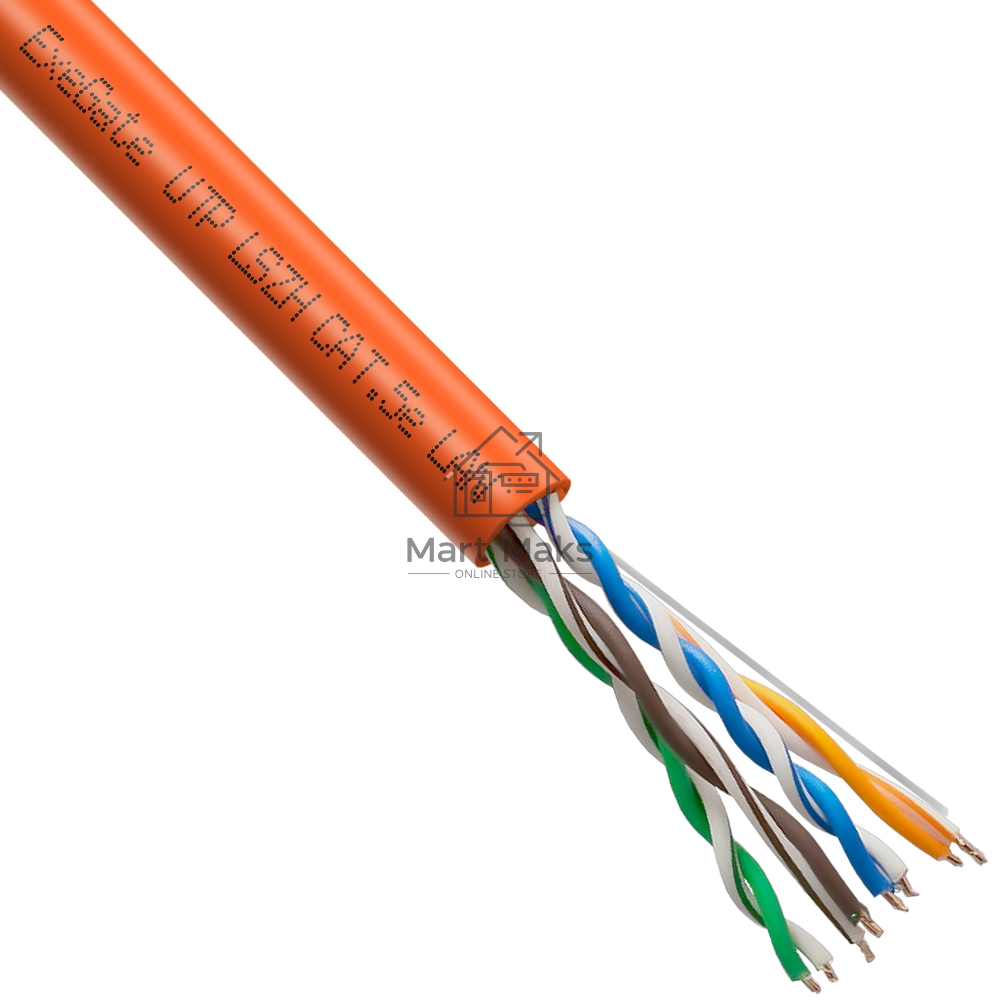 Кабель ExeGate UTP4-C5e-CU-S24-IN-LSZH-OR-305-FLUKE UTP 4 пары кат.5e медь, 0.52мм (24AWG), FLUKE® test pass, LSZH, 305м, оранжевый